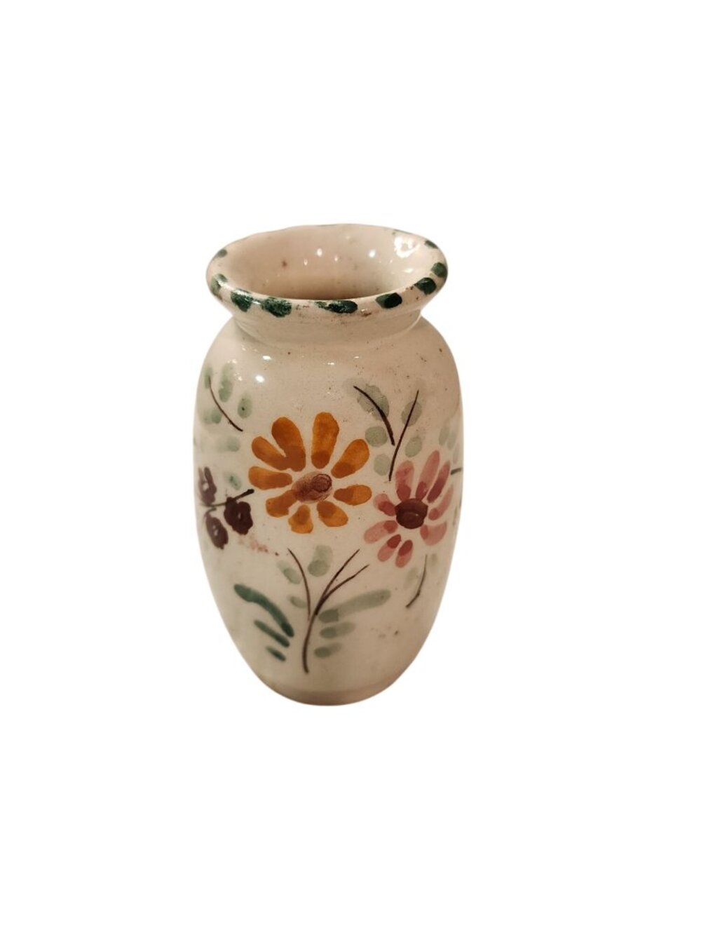 Ceramic Hand Painted 4" vase Floral Vintage
